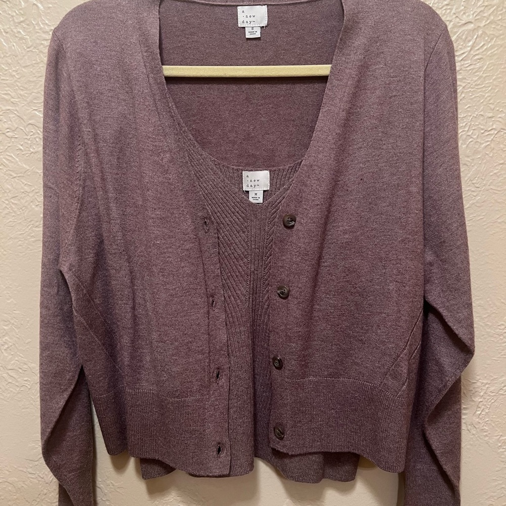 a new day Dusty Mauve Button-Up Women's Cardigan
